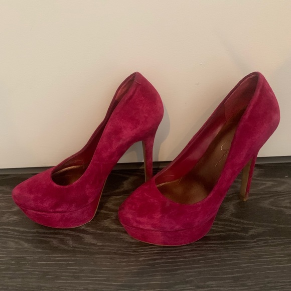 Jessica Simpson | Waleo Platform Pump | Raspberry Suede | 6 - Picture 5 of 5
